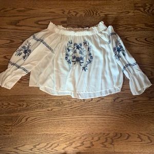 american eagle off-the-shoulder blouse